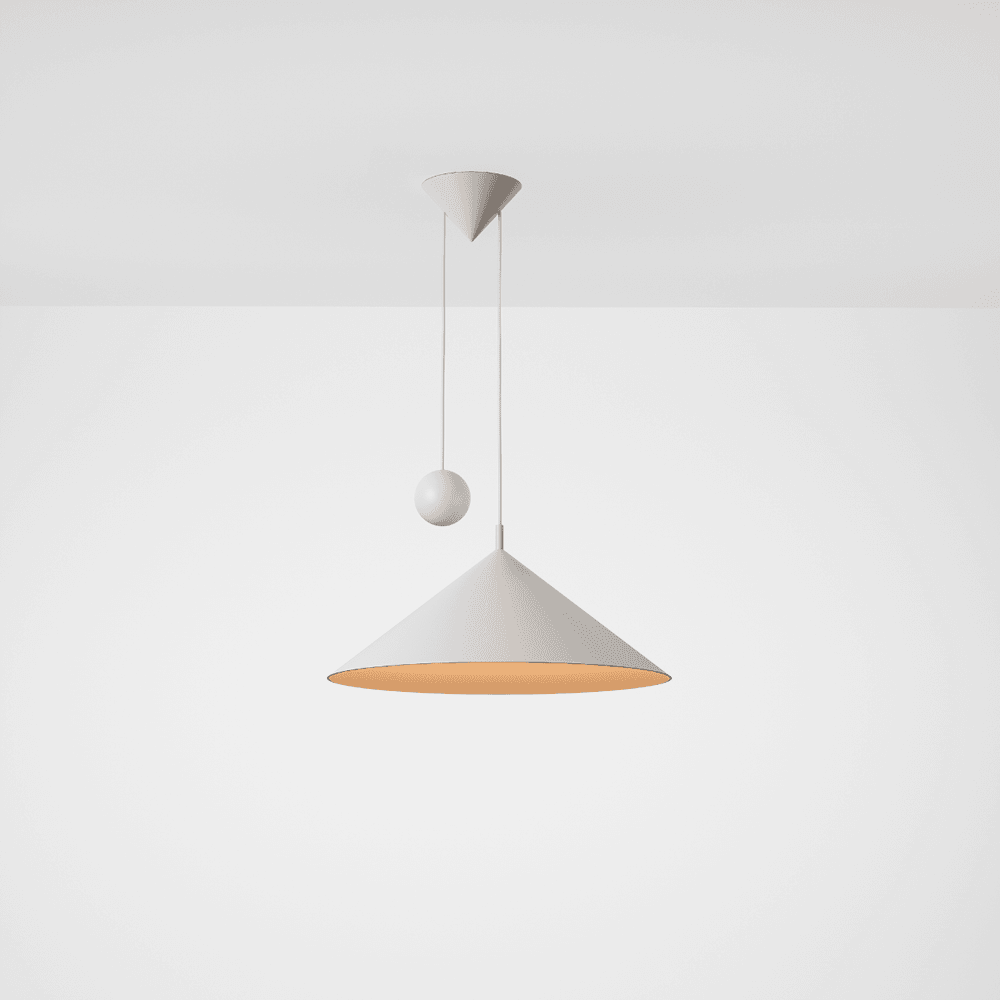 luminária e-cone, de carolina maluhy para lumini